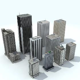 Buildings City - 10 Models Collection 3D model